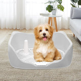 Maxbell Dog Potty Tray with Removable Post Size 40x36x14cm Dog Training Toilet Light Grey
