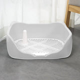Maxbell Dog Potty Tray with Removable Post Size 40x36x14cm Dog Training Toilet Light Grey