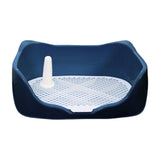 Maxbell Dog Potty Tray with Removable Post Size 40x36x14cm Dog Training Toilet Blue