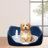 Maxbell Dog Potty Tray with Removable Post Size 40x36x14cm Dog Training Toilet Blue