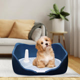 Maxbell Dog Potty Tray with Removable Post Size 40x36x14cm Dog Training Toilet Blue