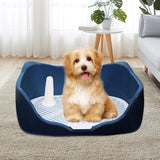 Maxbell Dog Potty Tray with Removable Post Size 40x36x14cm Dog Training Toilet Blue