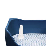 Maxbell Dog Potty Tray with Removable Post Size 40x36x14cm Dog Training Toilet Blue
