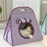 Maxbell Pet Carriers Kitten Carriers Collapsible Portable Tote Cat Carrier Bag Violet