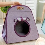 Maxbell Pet Carriers Kitten Carriers Collapsible Portable Tote Cat Carrier Bag Violet