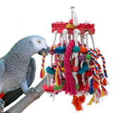 Maxbell Large Parrot Toys Cage Bite Hanging Swing Natural Wood Perch for Finches