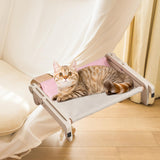 Maxbell Pet Cat Window Perch Lounge Cat Shelf Steady for Indoor Cats Space Saving Grey Pink