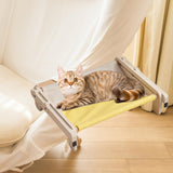 Maxbell Pet Cat Window Perch Lounge Cat Shelf Steady for Indoor Cats Space Saving Grey Yellow