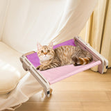 Maxbell Pet Cat Window Perch Lounge Cat Shelf Steady for Indoor Cats Space Saving Pink Violets