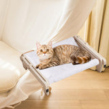 Maxbell Pet Cat Window Perch Lounge Cat Shelf Steady for Indoor Cats Space Saving White Flannelette