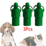 Maxbell 3x Lightweight Pet Dog ID Tag Tube for Puppy Address Label Tube Anti Lost Green