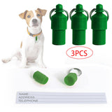 Maxbell 3x Lightweight Pet Dog ID Tag Tube for Puppy Address Label Tube Anti Lost Green