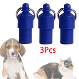 Maxbell 3x Lightweight Pet Dog ID Tag Tube for Puppy Address Label Tube Anti Lost Blue