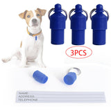 Maxbell 3x Lightweight Pet Dog ID Tag Tube for Puppy Address Label Tube Anti Lost Blue
