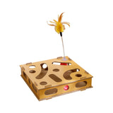 Maxbell Cat Ball Toy Game Box with Holes Wooden for Kitten Pet Cat Physical Exercise