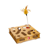 Maxbell Cat Ball Toy Game Box with Holes Wooden for Kitten Pet Cat Physical Exercise