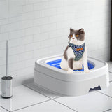 Maxbell Urinal Seat Litter Box Tray Litter Pan Trainer Kitty Cat Toilet Training Blue