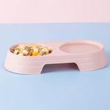 Maxbell Premium Cat Double Bowls Pet Water Food Feeder for Kitten Small Dogs Puppy Pink