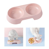 Maxbell Premium Cat Double Bowls Pet Water Food Feeder for Kitten Small Dogs Puppy Pink