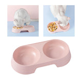 Maxbell Premium Cat Double Bowls Pet Water Food Feeder for Kitten Small Dogs Puppy Pink