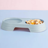 Maxbell Premium Cat Double Bowls Pet Water Food Feeder for Kitten Small Dogs Puppy Green