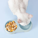 Maxbell Premium Cat Double Bowls Pet Water Food Feeder for Kitten Small Dogs Puppy Green