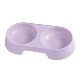 Maxbell Premium Cat Double Bowls Pet Water Food Feeder for Kitten Small Dogs Puppy Purple