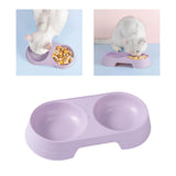 Maxbell Premium Cat Double Bowls Pet Water Food Feeder for Kitten Small Dogs Puppy Purple