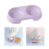 Maxbell Premium Cat Double Bowls Pet Water Food Feeder for Kitten Small Dogs Puppy Purple