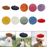 Maxbell Dog Cat Beret Wool Yard Hat Durable Adjustable Elastic Rope Costume Warm Brown