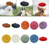 Maxbell Dog Cat Beret Wool Yard Hat Durable Adjustable Elastic Rope Costume Warm Brown