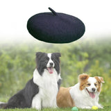 Maxbell Dog Cat Beret Wool Yard Hat Durable Adjustable Elastic Rope Costume Warm Black