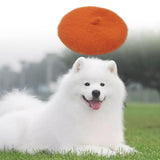 Maxbell Dog Cat Beret Wool Yard Hat Durable Adjustable Elastic Rope Costume Warm Orange