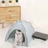 Maxbell Cat Tent Waterproof Cat House Oxford Cloth Material Accessories Sunscreen 35 x 35cm Gray