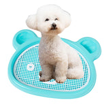 Maxbell Puppy Potty Tray with Removable Post Dogs Training Toilet for Rabbit Hamster Blue