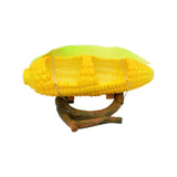 Maxbell Yellow Corn Shape Birds Feeder Bowl Durable for Small Parrots Animal Unique