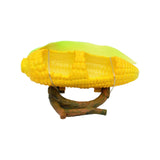 Maxbell Yellow Corn Shape Birds Feeder Bowl Durable for Small Parrots Animal Unique