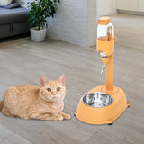 Maxbell Portable Pet Automatic Water Drinker Food Container Drink Fountain Pet Bowls Orange