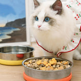 Maxbell Cat Food Bowls Pets Dish Kitty Kitten Watering Supplies Waterer Feeder Dog Yellow