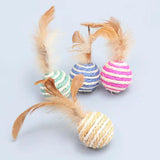 Maxbell 10Pcs Cat Scratcher Ball Furniture Protection Feather Toys Kitty Exercise