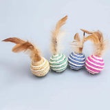 Maxbell 10Pcs Cat Scratcher Ball Furniture Protection Feather Toys Kitty Exercise