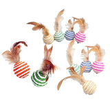 Maxbell 10Pcs Cat Scratcher Ball Furniture Protection Feather Toys Kitty Exercise