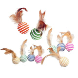 Maxbell 10Pcs Cat Scratcher Ball Furniture Protection Feather Toys Kitty Exercise