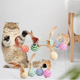 Maxbell 10Pcs Cat Scratcher Ball Furniture Protection Feather Toys Kitty Exercise