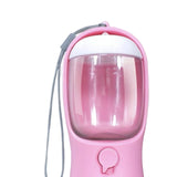 Maxbell Food Bowl Drinking Puppy Portable Dog Water Bottle for Hiking Walking Pets Pink 28x7.5cm
