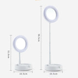 Maxbell light with Phone Holder Makeup Mirror USB for Live Stream Table White