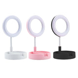 Maxbell light with Phone Holder Makeup Mirror USB for Live Stream Table White
