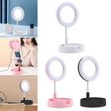Maxbell light with Phone Holder Makeup Mirror USB for Live Stream Table White