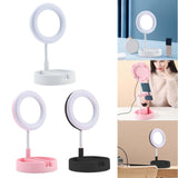 Maxbell light with Phone Holder Makeup Mirror USB for Live Stream Table White