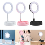 Maxbell light with Phone Holder Makeup Mirror USB for Live Stream Table White